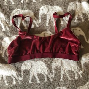 Urban outfitters red velvet bralette
